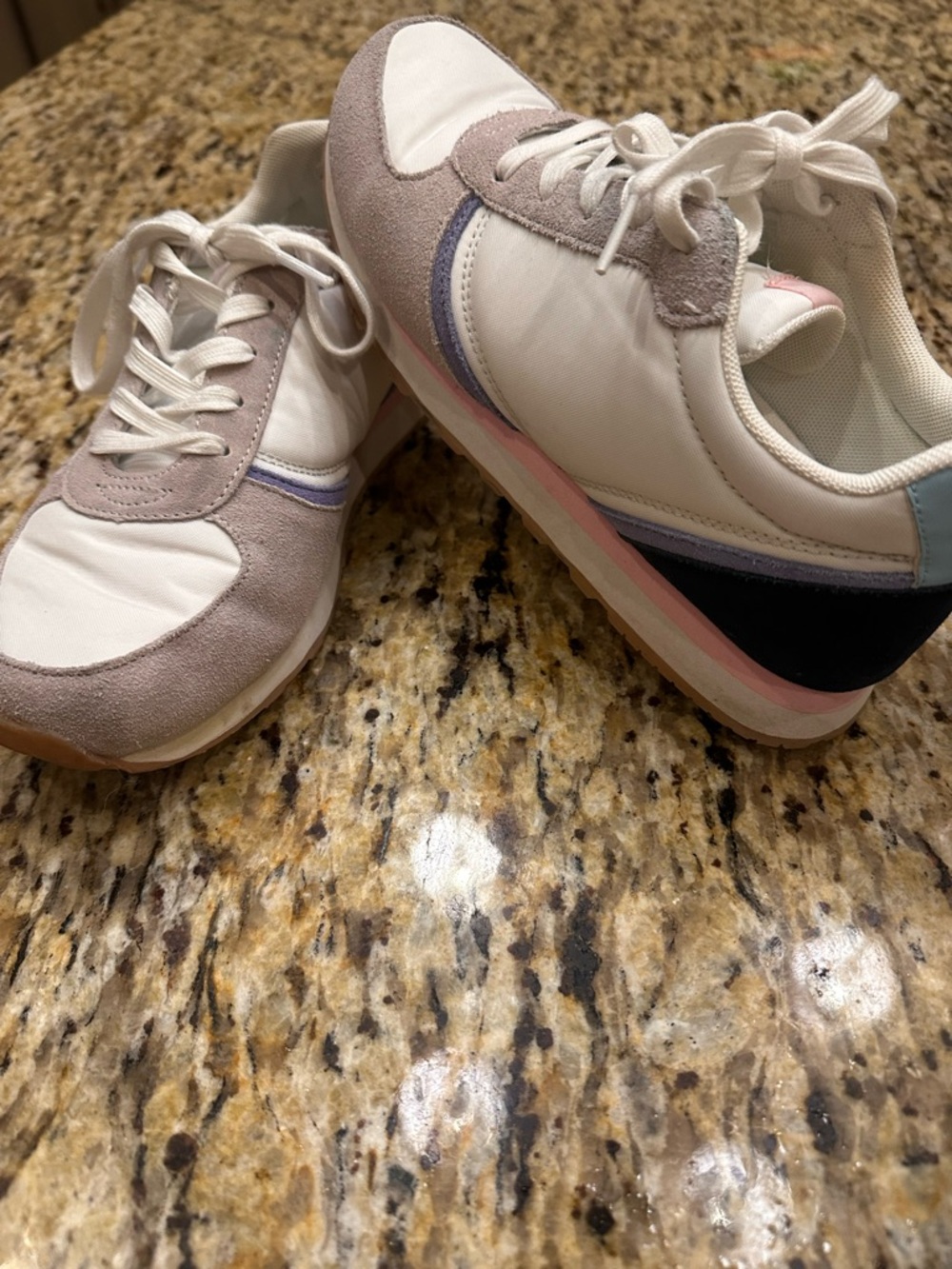 J. Crew Colorblock Lace-Up Sneakers - White, Light Blue, Pink, Navy